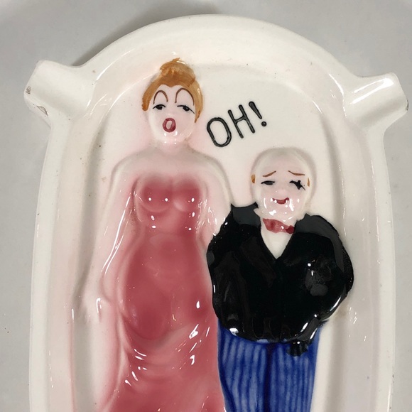 Vintage Naughty Ashtray, Double Sided - Picture 2 of 10